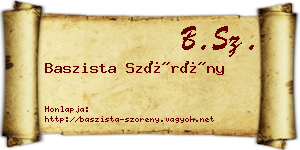 Baszista Szörény névjegykártya
